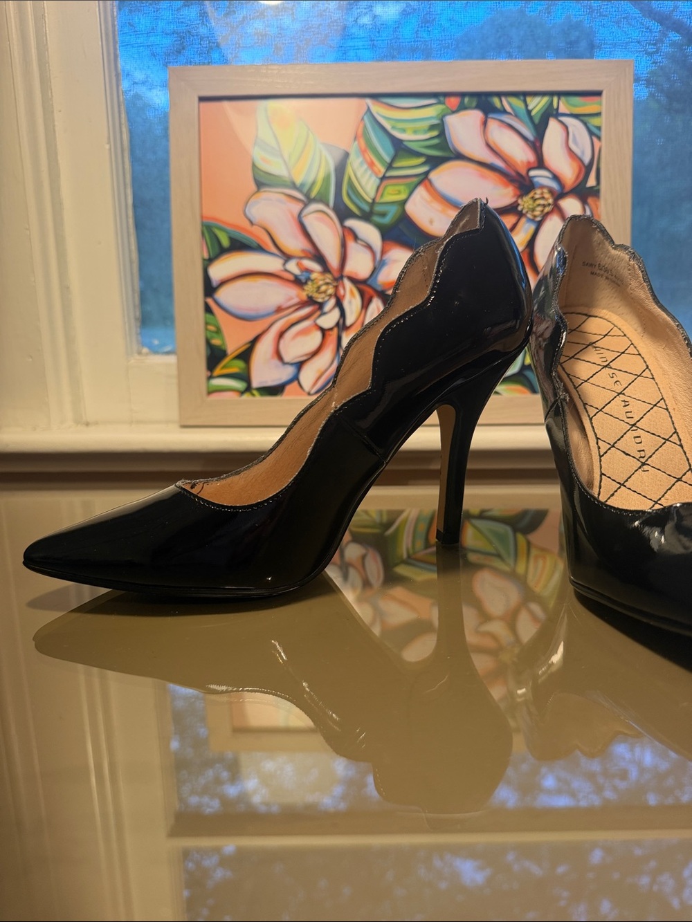 Chinese Laundry Black Patent Pointed Toe Pumps. US6